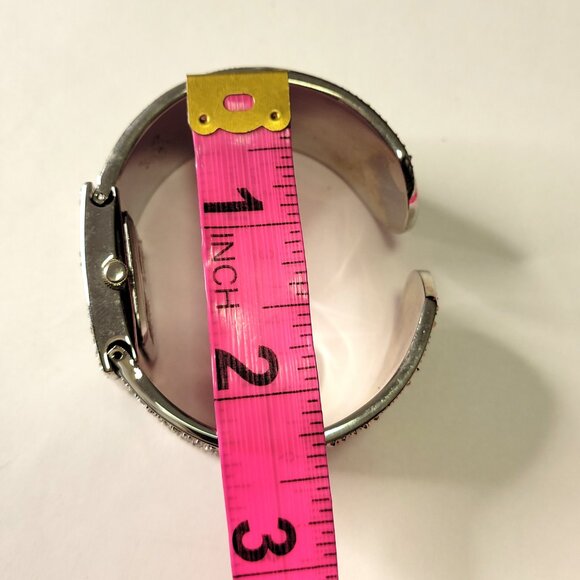 OSIROCK Sequin Black Sparkly Cuff Bangle Watch - Picture 10 of 16